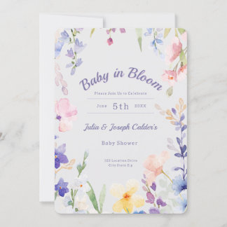 Baby in Bloom Wildblume Kinderdusche Einladung