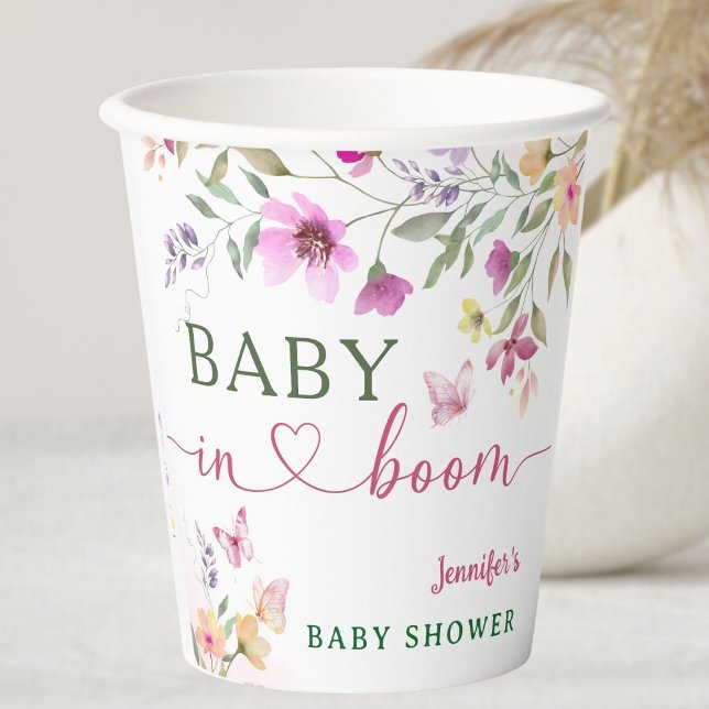 Baby in Bloom Wildblume Kinderdusche Pappbecher (Von Creator hochgeladen)