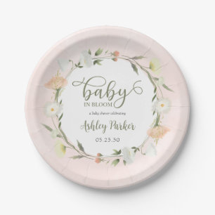 Baby in Bloom Wildblume Kinderdusche Pappteller