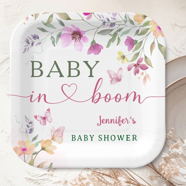 Baby in Bloom Wildblume Kinderdusche Pappteller (Von Creator hochgeladen)