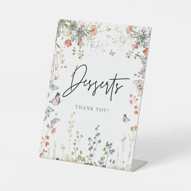 Baby in Bloom Wildblume Kinderdusche Schild (Vorderseite)