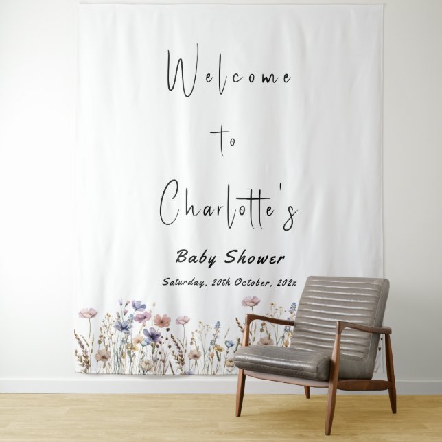 Baby in Bloom Wildblume Kinderdusche Wandteppich (Beispiel)