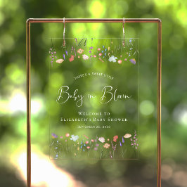 Baby in Bloom Wildblume Kinderdusche Willkommen Acrylschild