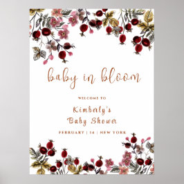 Baby in Bloom Wildblume Kinderdusche willkommen Poster