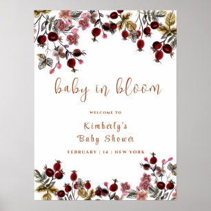 Baby in Bloom Wildblume Kinderdusche willkommen Poster