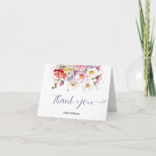 Baby in Bloom Wildblume Lilac Babydusche Dankeskarte
