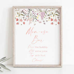 Baby in Bloom Wildblume Mimosa Bar Sign Poster