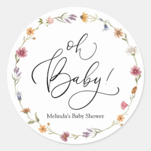 Baby in Bloom Wildblume Oh Baby Fevor Runder Aufkleber