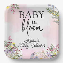 Baby in Bloom Wildblume Papierplatte Pappteller