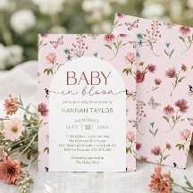 Baby in Bloom Wildblume Pink Baby Dusche