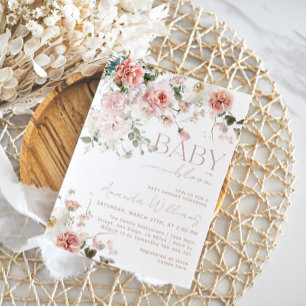 Baby in Bloom Wildblume Pink Girl Babydusche Einladung