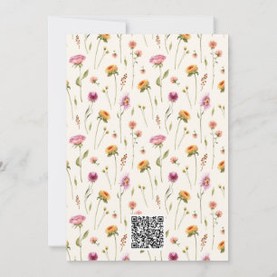 Baby in Bloom Wildblume Pink Girl QR Kinderdusche Einladung