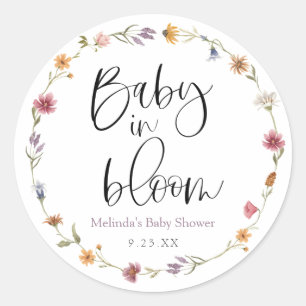 Baby in Bloom-Wildblume  Runder Aufkleber