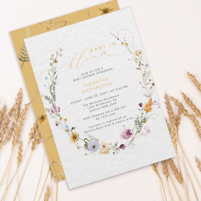 Baby in Bloom Wildblume Rustikale Babydusche Einladung (Von Creator hochgeladen)