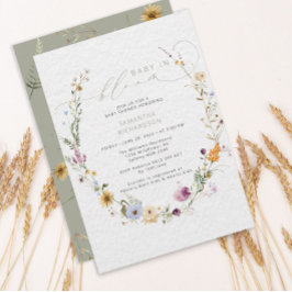 Baby in Bloom Wildblume Rustikale Babydusche Einladung