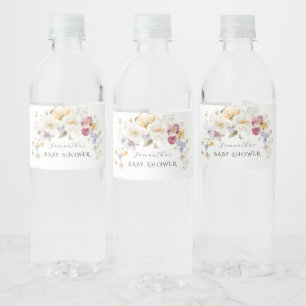 Baby in Bloom Wildblume Rustikale Babydusche Wasserflaschenetikett