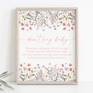 Baby in Bloom-Wildblume sagt kein Baby-Spiel Poster