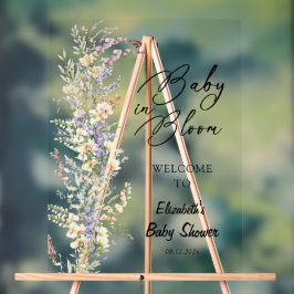 Baby in Bloom Wildblumen Babydusche Begrüßungszeic Acrylschild