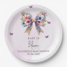 Baby in Bloom Wildblumen Bow Girl Baby Shower Pappteller