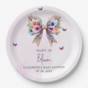 Baby in Bloom Wildblumen Bow Girl Baby Shower Pappteller