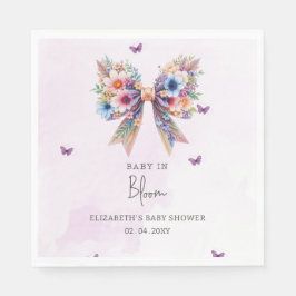 Baby in Bloom Wildblumen Bow Girl Baby Shower Serviette