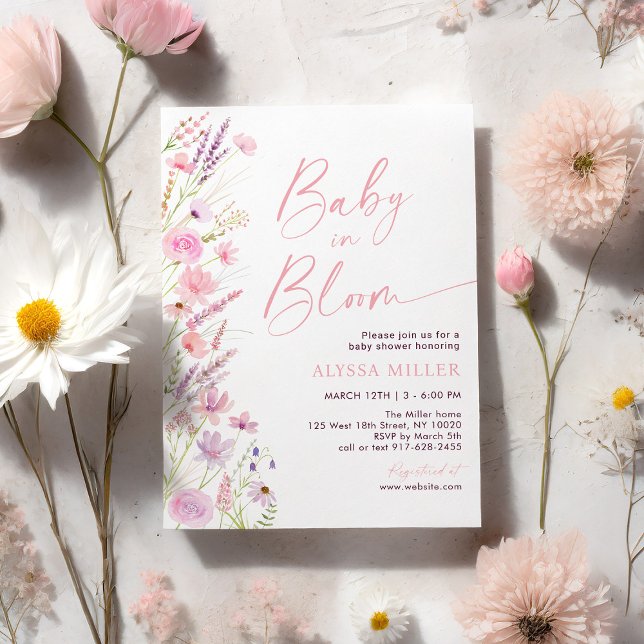 Baby in Bloom Wildblumen Kinderdusche Einladung (Von Creator hochgeladen)