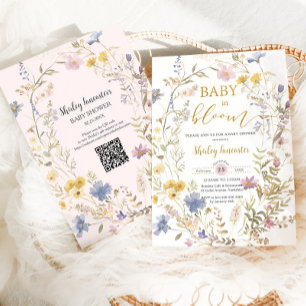 Baby in Bloom Wildblumen Kinderduschgarten Einladung
