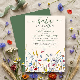 Baby in Bloom Wildblumenwiese Baby Shower Einladung