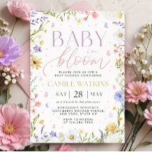 Baby In Bloom Wildflower Baby-Einladung