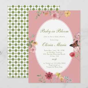 Baby in Bloom Wildflower-Baby-Party Einladung