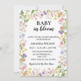 Baby in Bloom Wildflower-Baby-Party Einladung