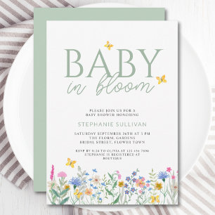 Baby in Bloom Wildflower-Baby-Party Einladung