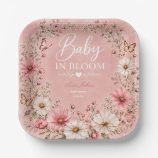 Baby in Bloom Wildflower-Baby-Party Pappteller