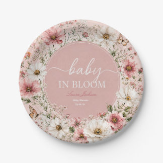Baby in Bloom Wildflower-Baby-Party Pappteller