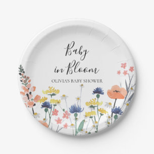 Baby in Bloom Wildflower-Baby-Party Pappteller
