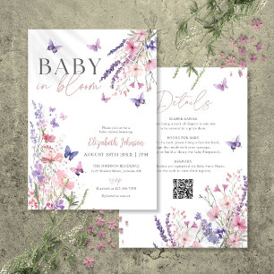 Baby In Bloom Wildflower Baby Shower Alles in Eine Einladung