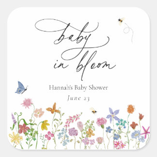 Baby in Bloom Wildflower Baby Shower Aufkleber