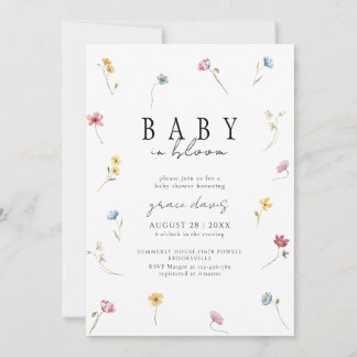 Baby in bloom Wildflower baby shower Einladung