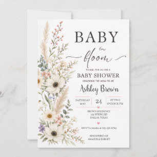 Baby in Bloom Wildflower Baby Shower Einladung