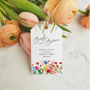 Baby in Bloom Wildflower Baby Shower Geschenkanhän Geschenkanhänger
