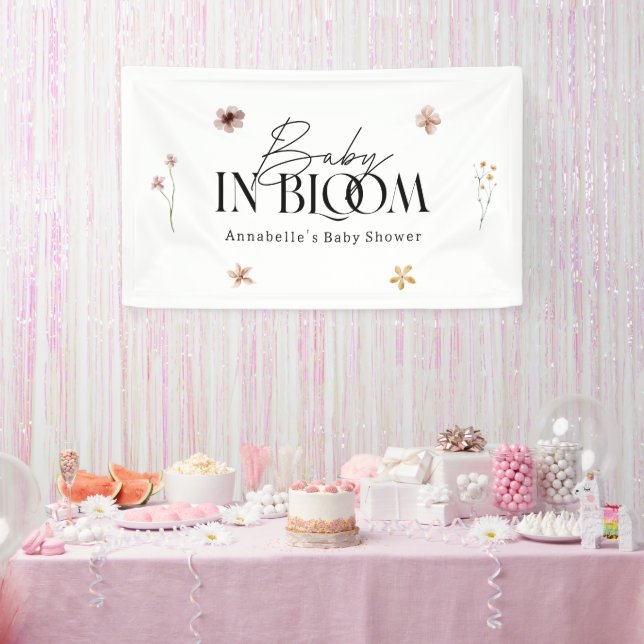 Baby in bloom wildflower baby shower invitation banner (Party)