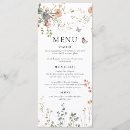 Baby in Bloom Wildflower Baby Shower Menükarte