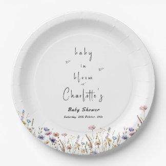 Baby In Bloom Wildflower Baby Shower Pappteller