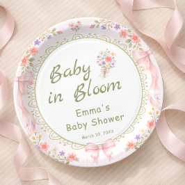 Baby in Bloom Wildflower Baby Shower Pappteller