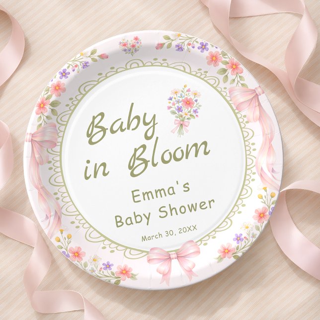 Baby in Bloom Wildflower Baby Shower Pappteller (Von Creator hochgeladen)
