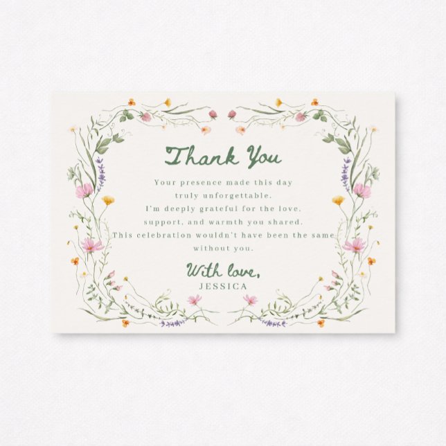 Baby in Bloom Wildflower Baby Shower Thank You Car Einladung (Von Creator hochgeladen)
