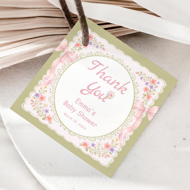 Baby in Bloom Wildflower Baby Shower Thank you Geschenkanhänger (Von Creator hochgeladen)