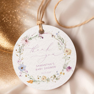Baby in Bloom Wildflower Babyparty Dankeschön Geschenkanhänger