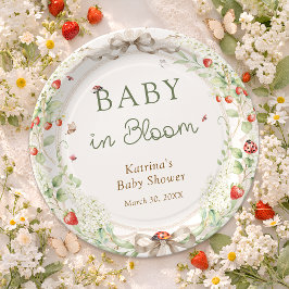 Baby in Bloom Wildflower Bow Baby Shower Pappteller