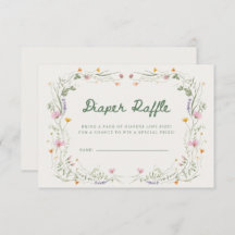 Baby in Bloom Wildflower Diaper Raffle Card